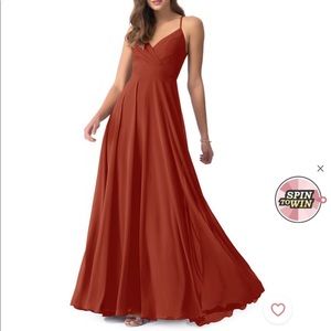 BRIDESMAID DRESS Azazie Rust